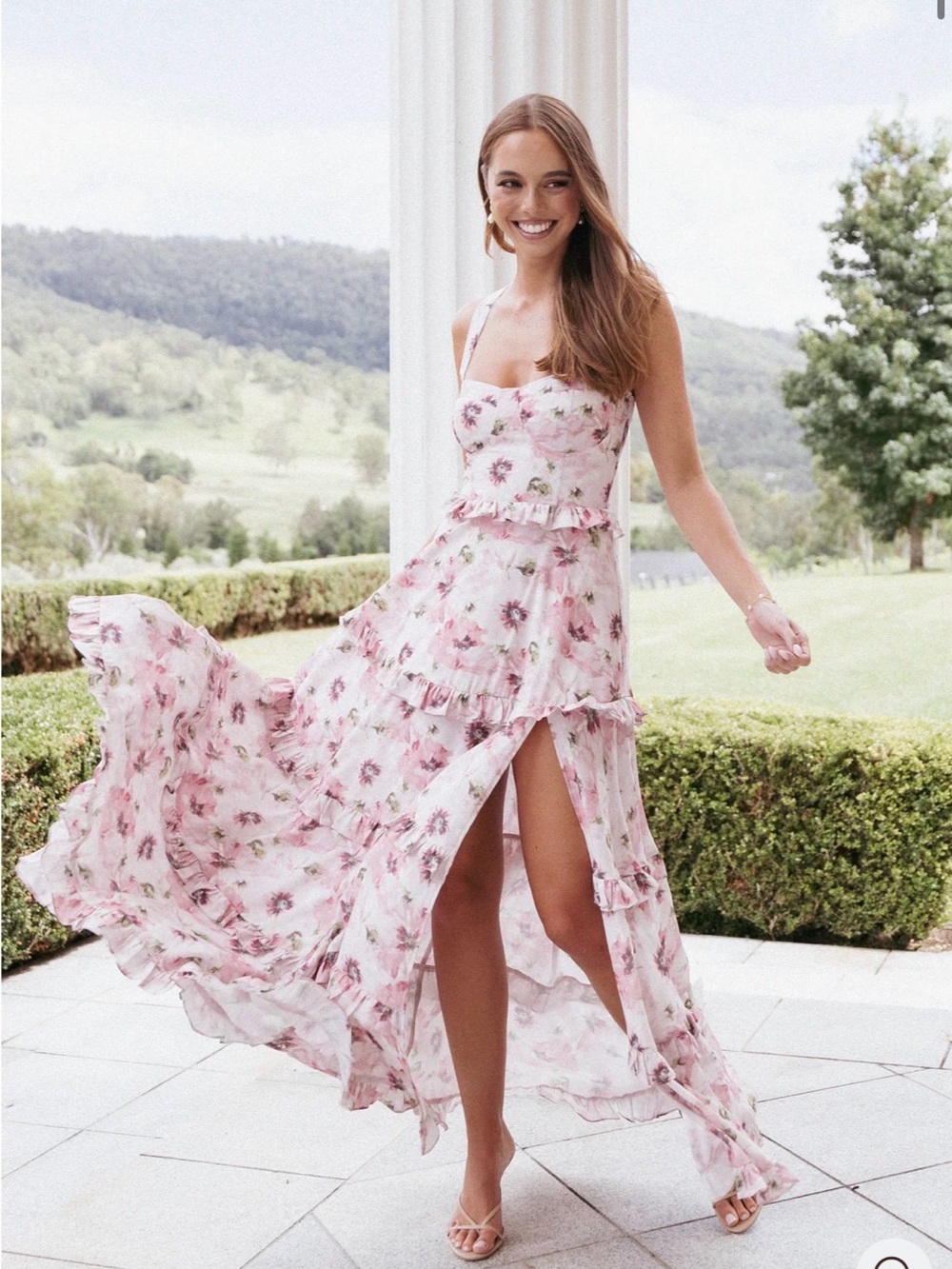 Petal & Pup Pink Lillee Tiered Maxi Dress